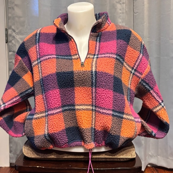 Plaid Fleece Quarter-Zip Pullover - Picture 1 of 16